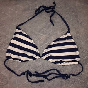 Mossimo navy and white striped bikini top